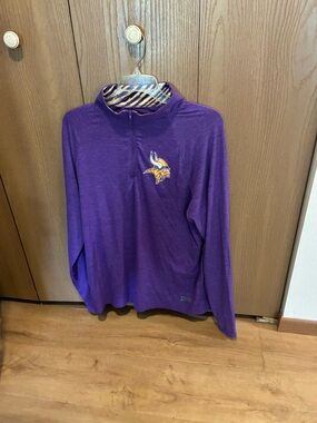 Men's Purple Viking Logo 1/4 zip Pullover shirt